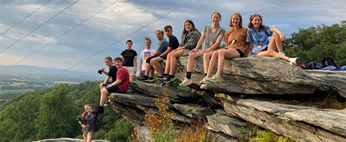 Kids on the rock at Mar Lu Ridge